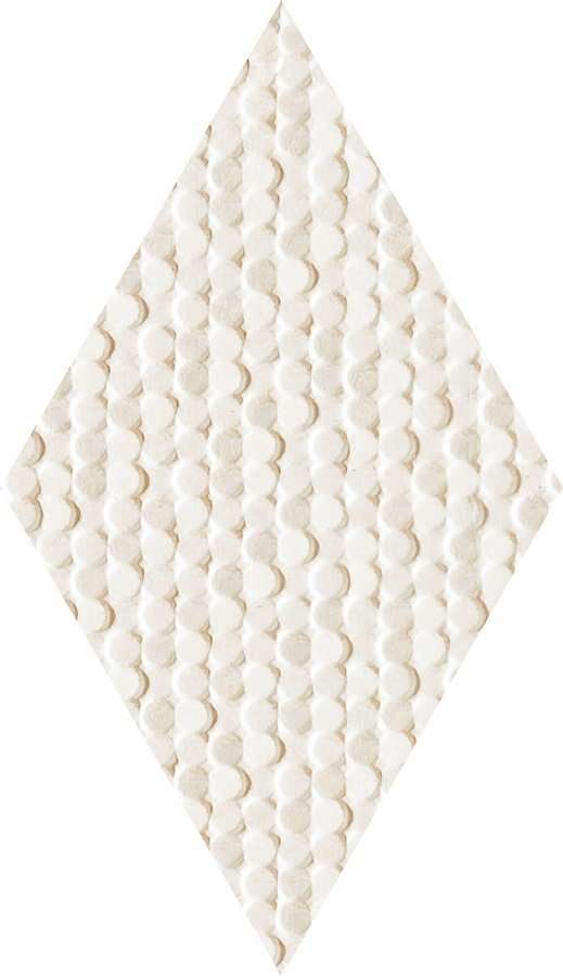 Керамическая плитка Tubadzin Coralle Diamond Ivory, цвет слоновая кость, поверхность матовая, ромб, 96x112