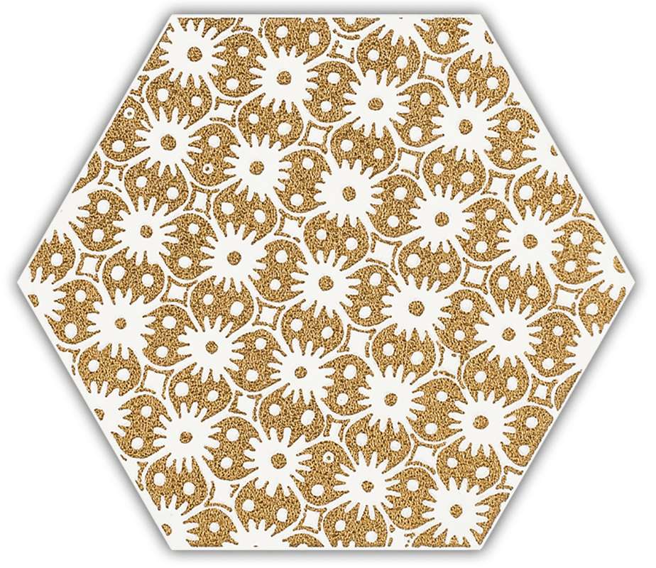Декоративные элементы Paradyz Shiny Lines Gold Heksagon Inserto D 1, цвет жёлтый, поверхность матовая, прямоугольник, 171x198