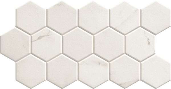 Керамогранит Realonda Hex Calacatta, цвет белый, поверхность матовая, прямоугольник, 265x510