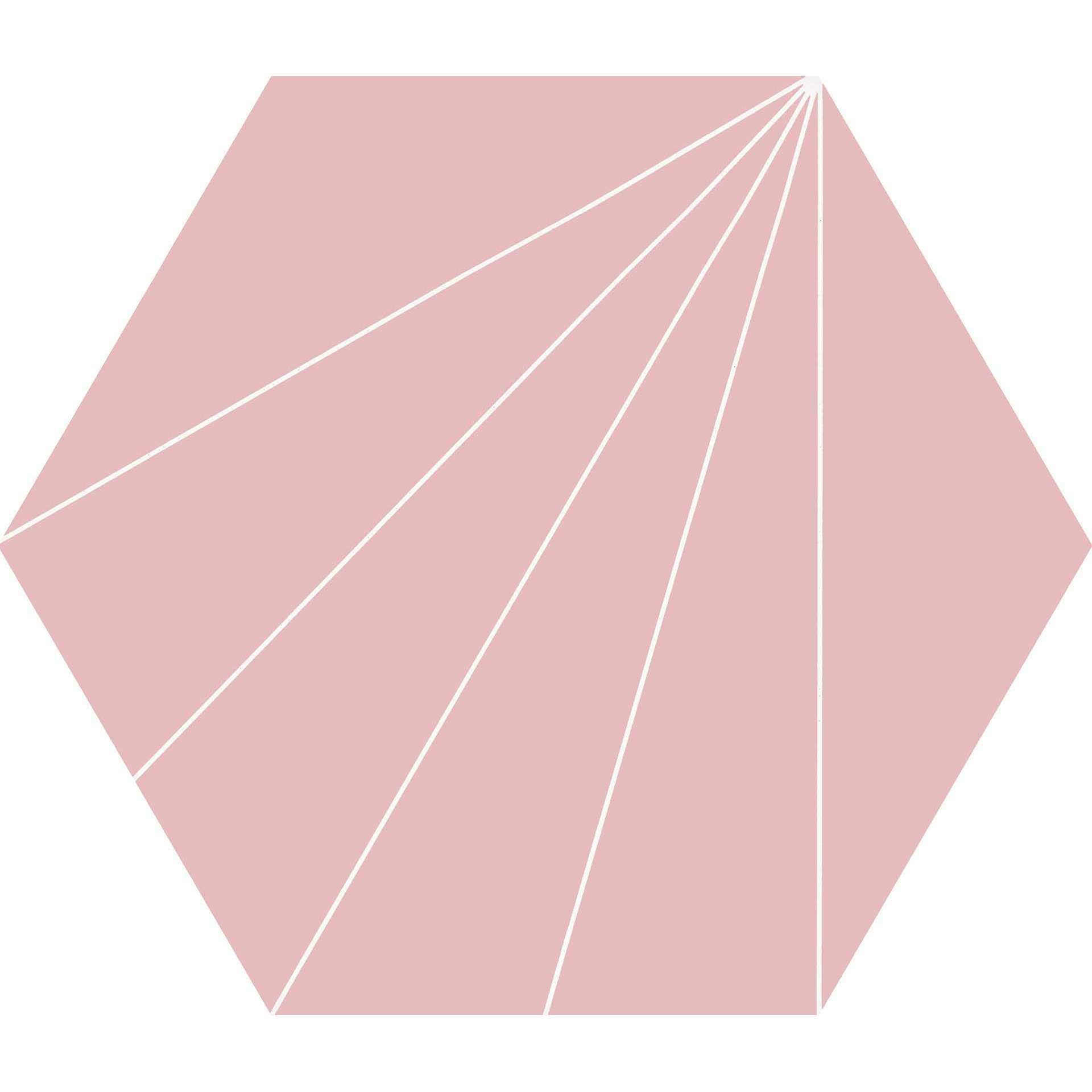 Керамогранит Ornamenta Electra Ray Rose EL40RR, цвет розовый, поверхность матовая, шестиугольник, 340x400