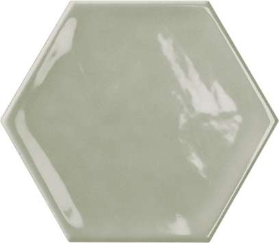 Керамическая плитка Bestile Bondi Hexagon Green, цвет зелёный, поверхность матовая, шестиугольник, 110x125