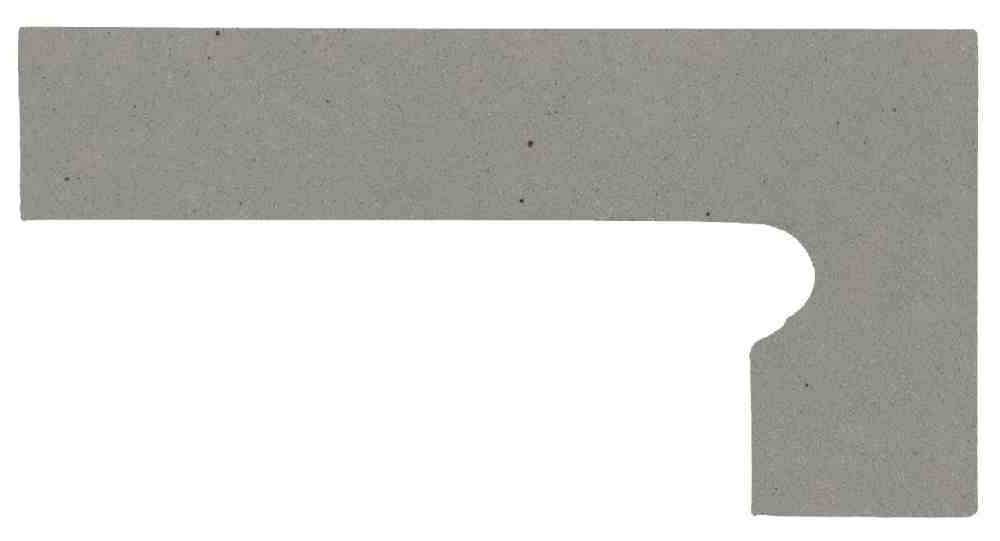Бордюры Canada Gres Gres Natura плинтус ступени пправый Grey 013, цвет серый, поверхность матовая, прямоугольник, 80x390