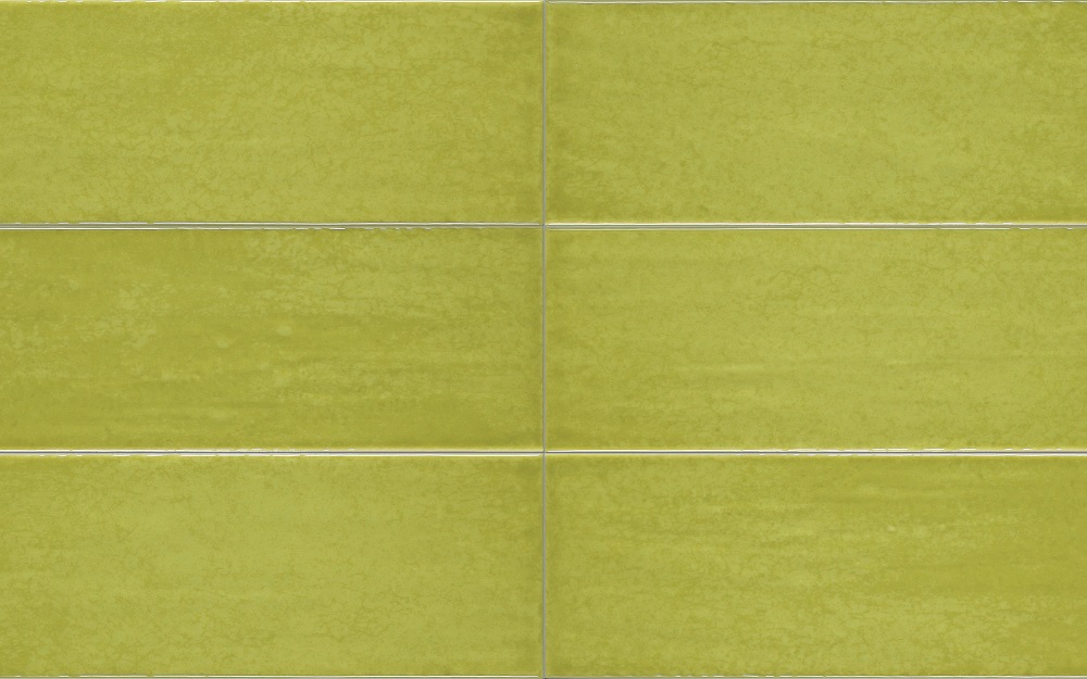 Керамическая плитка Iris Maiolica Mela 754984, цвет зелёный, поверхность глянцевая, прямоугольник, 100x300