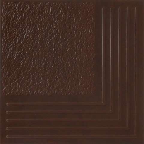Ступени Керамин Каир 4 Ступень Угловая, цвет коричневый, поверхность матовая, квадрат, 298x298