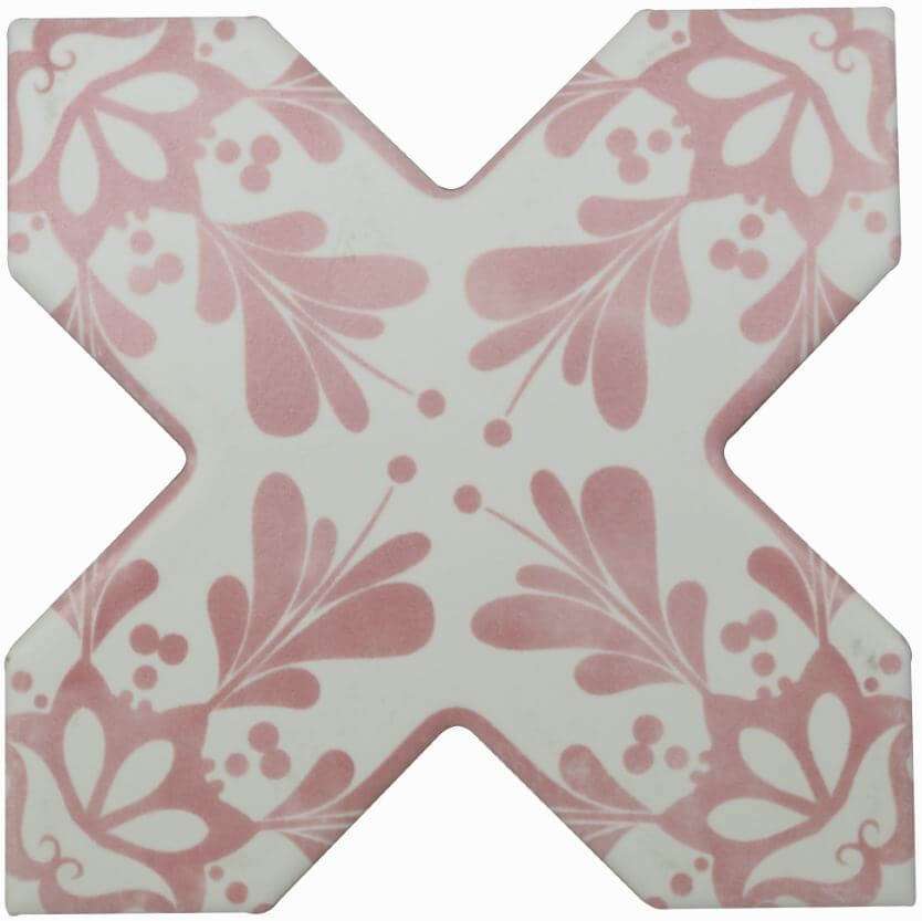 Декоративные элементы Cevica Becolors Cross Dec. Stencil Coral, цвет розовый, поверхность матовая, квадрат, 133x133