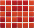 Мозаика Irida Caramel Barbaris на сетке, цвет красный, поверхность глянцевая, квадрат, 322x322