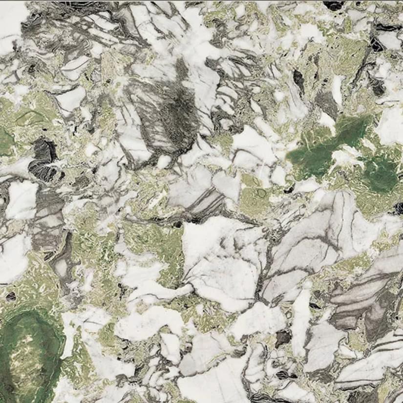 Керамогранит Fioranese Marmorea Screciato Vivace Lev, цвет серый зелёный, поверхность полированная, квадрат, 740x740