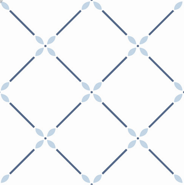 Декоративные элементы Vallelunga Colibri Blu Dec A6 6000336, цвет белый, поверхность матовая, квадрат, 125x125