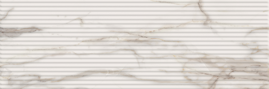 Декоративные элементы Italon Charme Evo Wall Calacatta Inserto Wave 600080000264, цвет белый, поверхность глянцевая, прямоугольник, 250x750