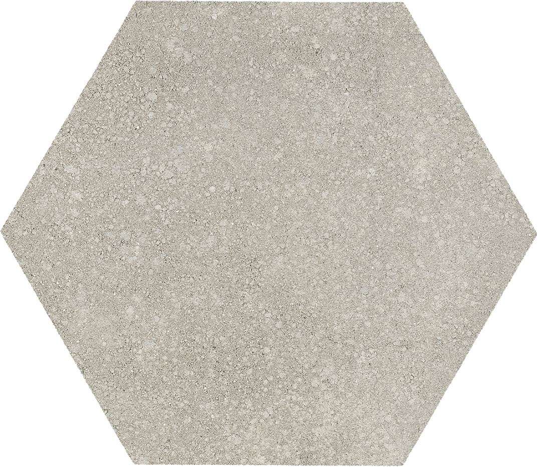 Керамогранит Vallelunga Terrae Esagona Basalto VTEE70, цвет серый, поверхность матовая, шестиугольник, 190x220