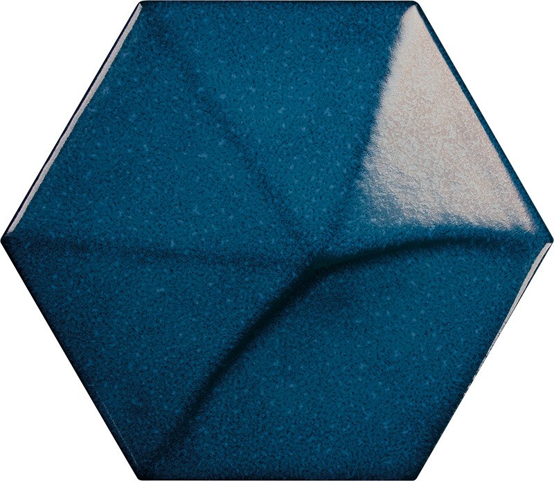 Керамическая плитка Equipe Magical 3 Oberland Electric Blue 24433, цвет синий, поверхность глянцевая 3d (объёмная), шестиугольник, 107x124