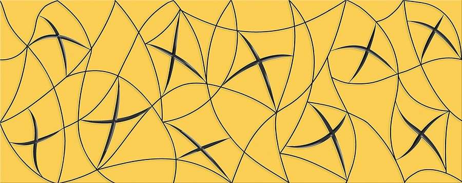 Декоративные элементы Azori Vela Ochra Stella, цвет жёлтый, поверхность глянцевая, прямоугольник, 201x505