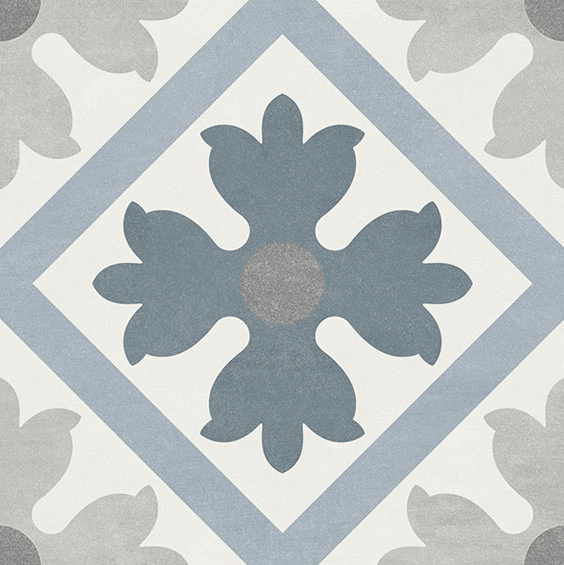 Декоративные элементы APE Fiorella Dec Martia, цвет синий, поверхность матовая, квадрат, 150x150