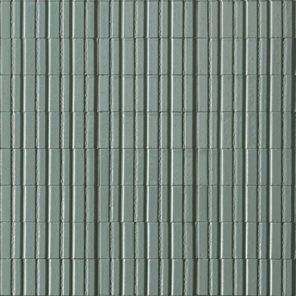 Керамическая плитка Ragno Glace Struttura 3D Raye Turchese Glossy RAEP, цвет зелёный, поверхность глянцевая рельефная, прямоугольник, 75x200