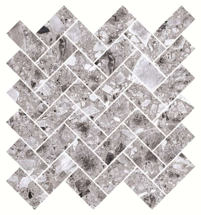 Мозаика Kerranova Terrazzo K-331/MR/m06, цвет серый, поверхность матовая, прямоугольник, 282x303