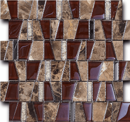 Мозаика Art & Natura Boston Rutan, цвет коричневый, поверхность глянцевая, квадрат, 300x300