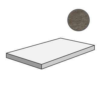 Ступени Mutina Flow Angolare corner tile SX Mud 603221, цвет серый, поверхность матовая, прямоугольник с капиносом, 330x1200