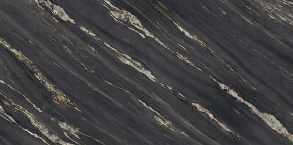 Широкоформатный керамогранит Ariostea Ultra Marmi Tropical Black Levigato Silk UM6SK300674, цвет чёрный, поверхность сатинированная, прямоугольник, 1500x3000