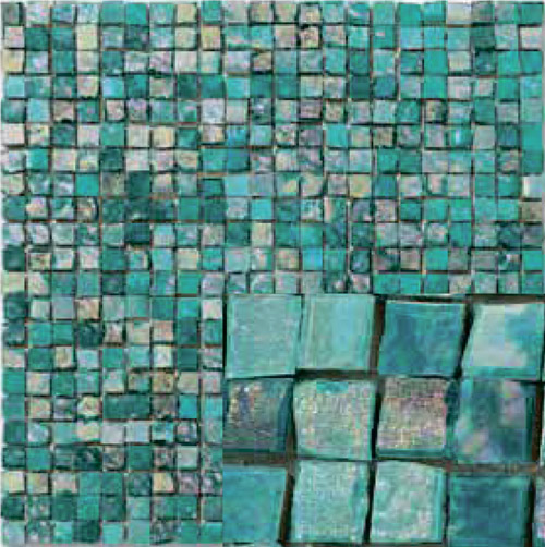 Мозаика Ker-av Mosaico Vero Perla d'Acqua (1X1) KER-MV209, цвет бирюзовый, поверхность глянцевая, квадрат, 300x300