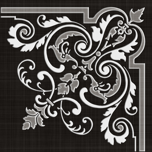 Декоративные элементы Piastrella Дамаск Ротонда Декор Серый, Россия, квадрат, 327x327, фото в высоком разрешении