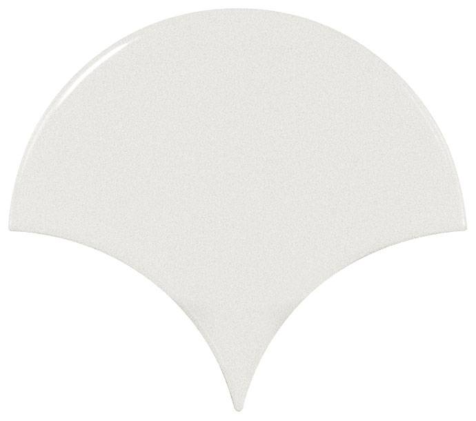 Керамическая плитка Equipe Scale Fan White 21968, цвет белый, поверхность глянцевая, чешуя, 106x120