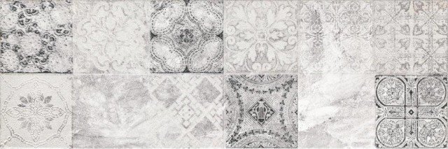 Декоративные элементы Ceramika Konskie Locarno Patchwork Inserto, цвет серый, поверхность глянцевая, прямоугольник, 250x750