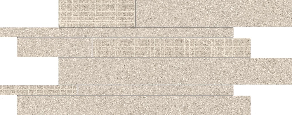 Мозаика Ergon Grainstone Listelli Sfalsati Fine Grain Rough Grain Cage Sand Naturale EDFX, цвет бежевый, поверхность натуральная, прямоугольник, 300x600