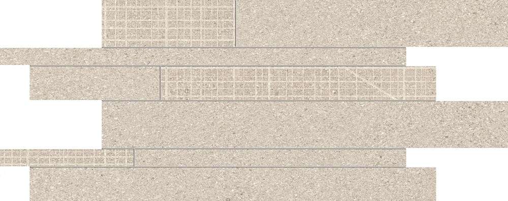 Мозаика Ergon Grainstone Listelli Sfalsati Fine Grain Rough Grain Cage Sand Naturale EDFX, цвет бежевый, поверхность натуральная, прямоугольник, 300x600