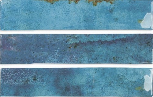 Керамическая плитка DNA Enamel Ocean, цвет голубой, поверхность глянцевая, прямоугольник, 50x250