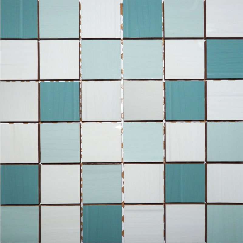 Мозаика Mallol Mosaico Marfil/Aqua/Turquesa Mix 3, цвет голубой, поверхность глянцевая, квадрат, 300x300