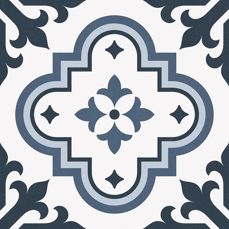 Керамогранит Absolut Keramika Paris Rivoli 60959, цвет белый синий, поверхность матовая, квадрат, 250x250