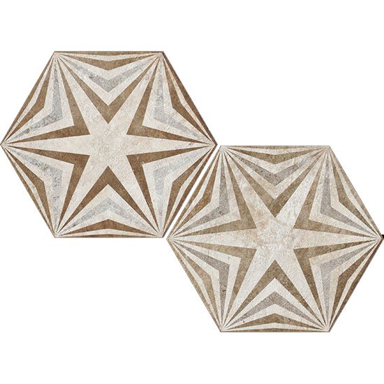 Декоративные элементы Fioranese Heritage Deco Exagona Texture 3, цвет слоновая кость, поверхность матовая, шестиугольник, 345x400