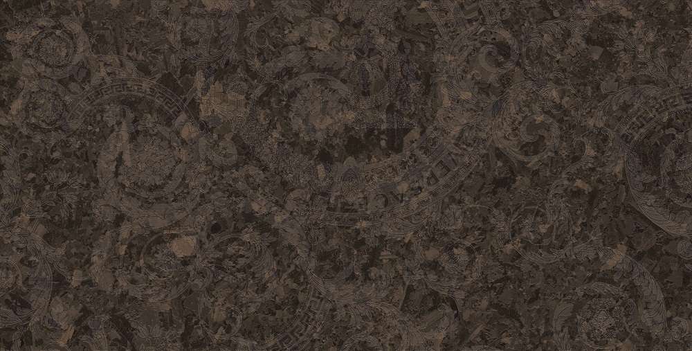 Керамогранит Versace Meteorite Mega Moka Lap 47372, цвет коричневый, поверхность лаппатированная, прямоугольник, 600x1200