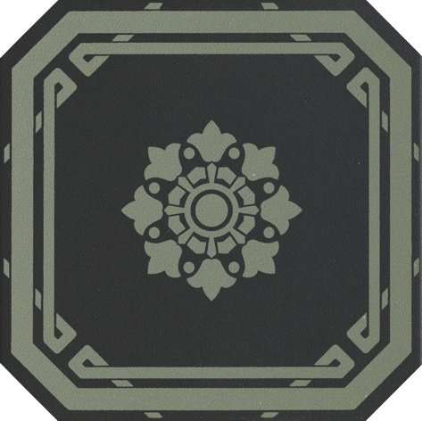 Керамогранит Grazia Old England Ottagono Black Bath OEODB4, цвет разноцветный, поверхность матовая, восьмиугольник, 200x200