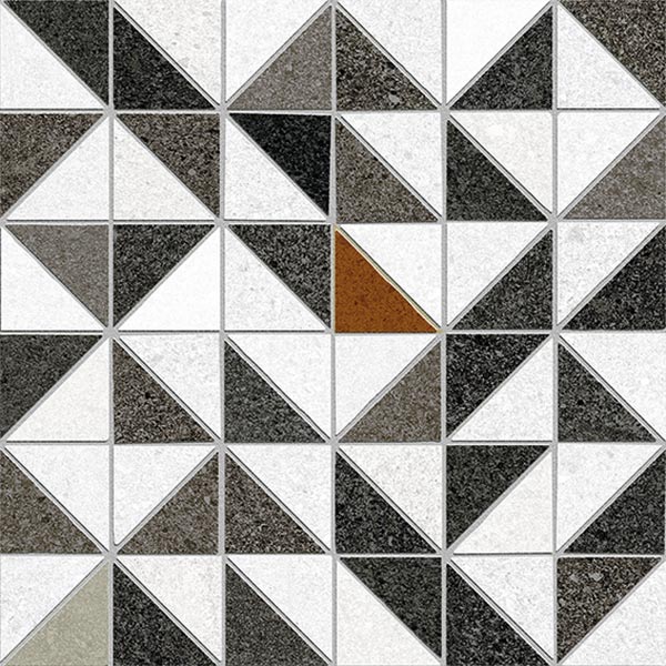 Декоративные элементы Vives Seine Havre-R Grafito, цвет чёрно-белый, поверхность матовая, квадрат, 200x200