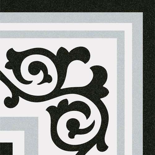 Декоративные элементы Vives 1900 Gibert-3 Gris, цвет чёрно-белый, поверхность матовая, квадрат, 200x200