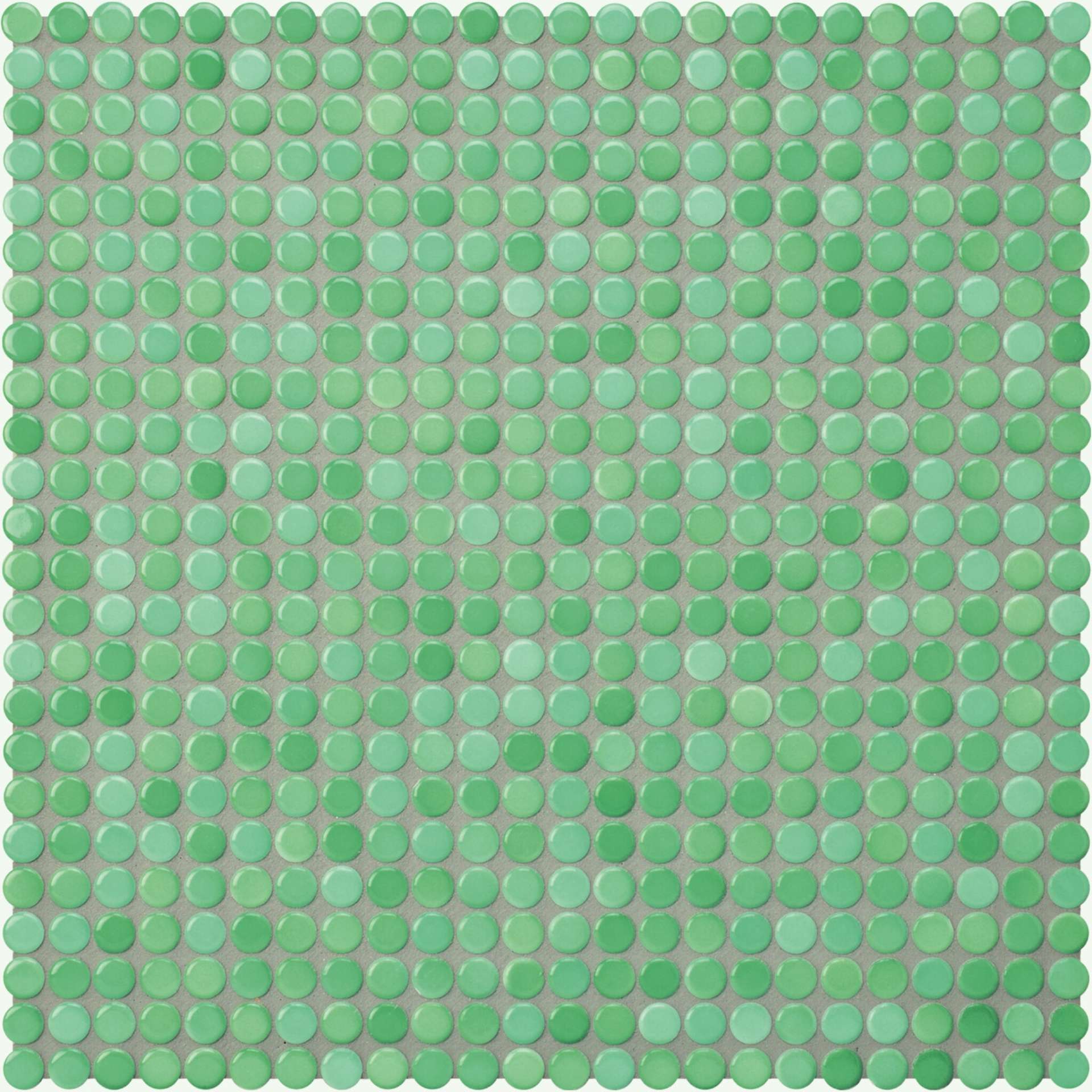Мозаика Jasba Loop Seegr?n 40011H-44, цвет зелёный, поверхность глянцевая, круг и овал, 316x316