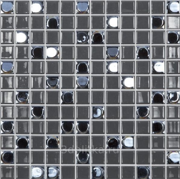 Мозаика Vidrepur Aura Mix №828, цвет чёрный, поверхность глянцевая, квадрат, 317x317