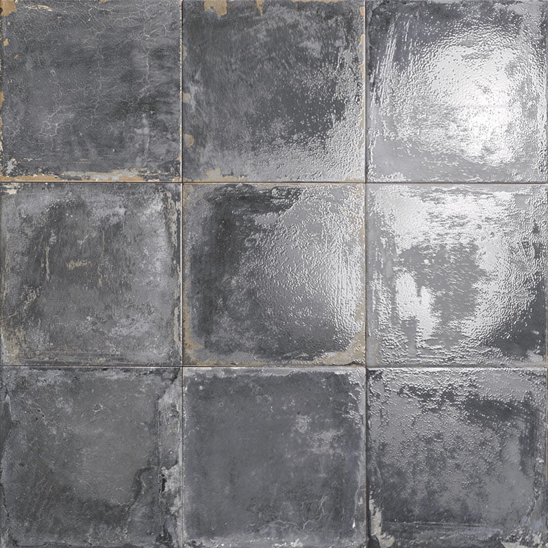 Керамическая плитка Mainzu Ricordi Venezziani Azurro, цвет серый тёмный, поверхность глянцевая, квадрат, 200x200