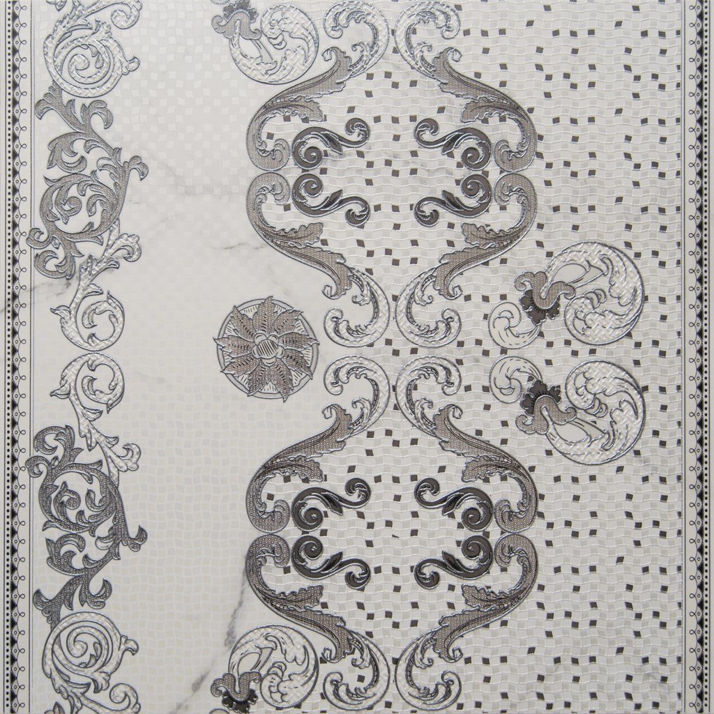 Декоративные элементы Mapisa Cenefa Carrara Grey, цвет серый, поверхность полированная, квадрат, 590x590