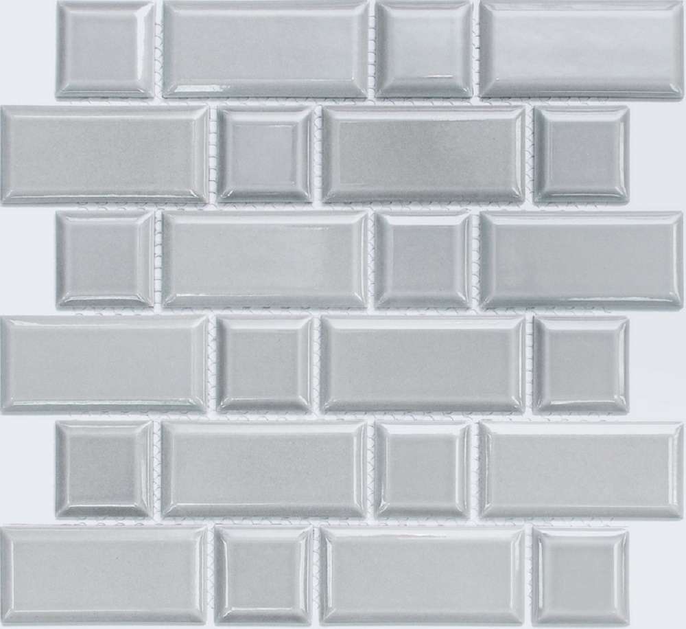 Мозаика NS Mosaic Rustic PR 4595-43, цвет серый, поверхность глянцевая, под кирпич, 291x294