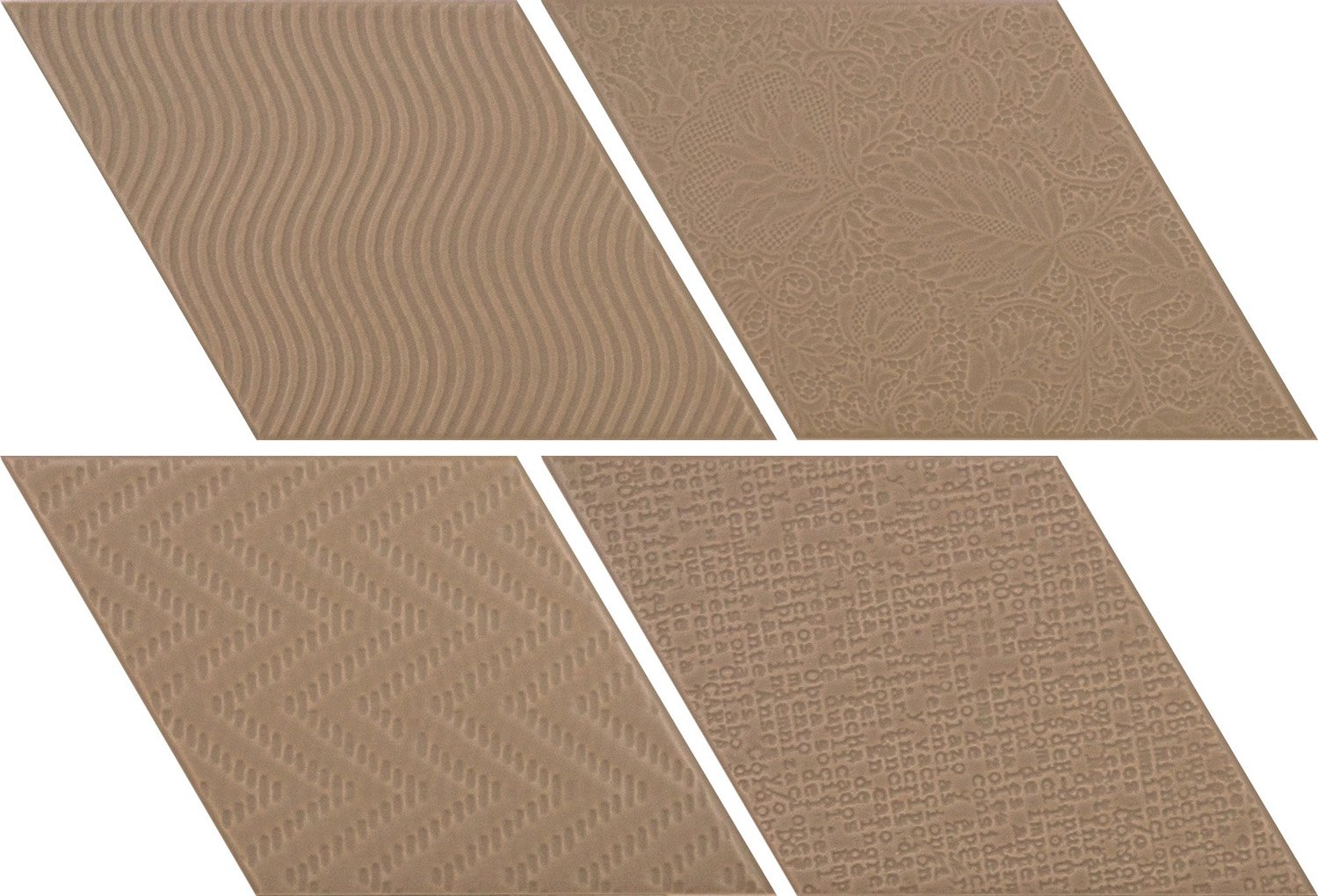 Керамическая плитка Equipe Rhombus Taupe 21292, цвет коричневый, поверхность матовая, ромб, 140x240