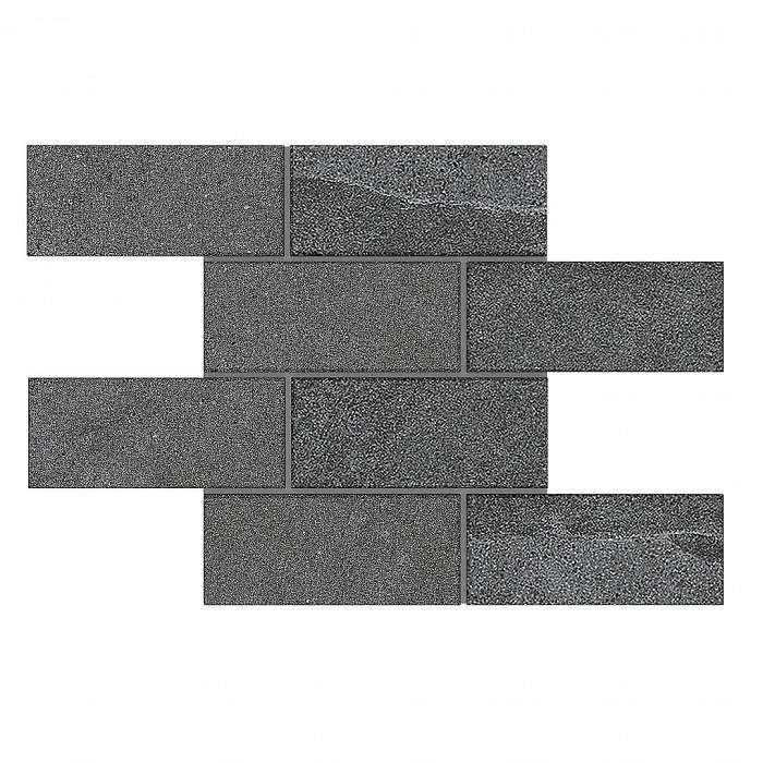 Мозаика Estima Luna Anthracite LN03/TE03 Bricks Big Неполированный 28,6x35 36777, цвет серый, поверхность матовая, прямоугольник, 286x350