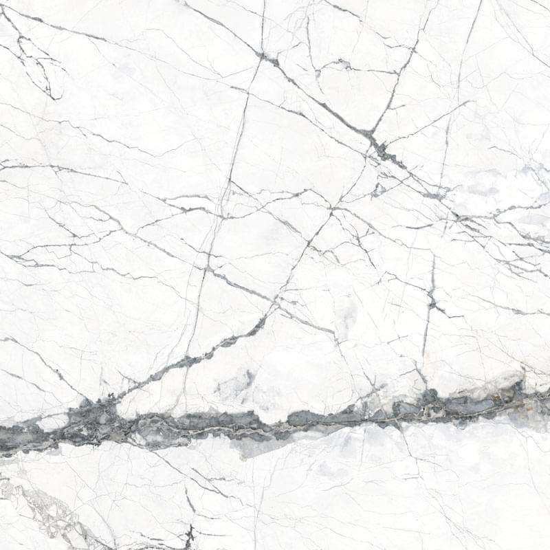 Широкоформатный керамогранит Geotiles Kairos Blanco Leviglass, цвет белый серый, поверхность полированная, квадрат, 1200x1200
