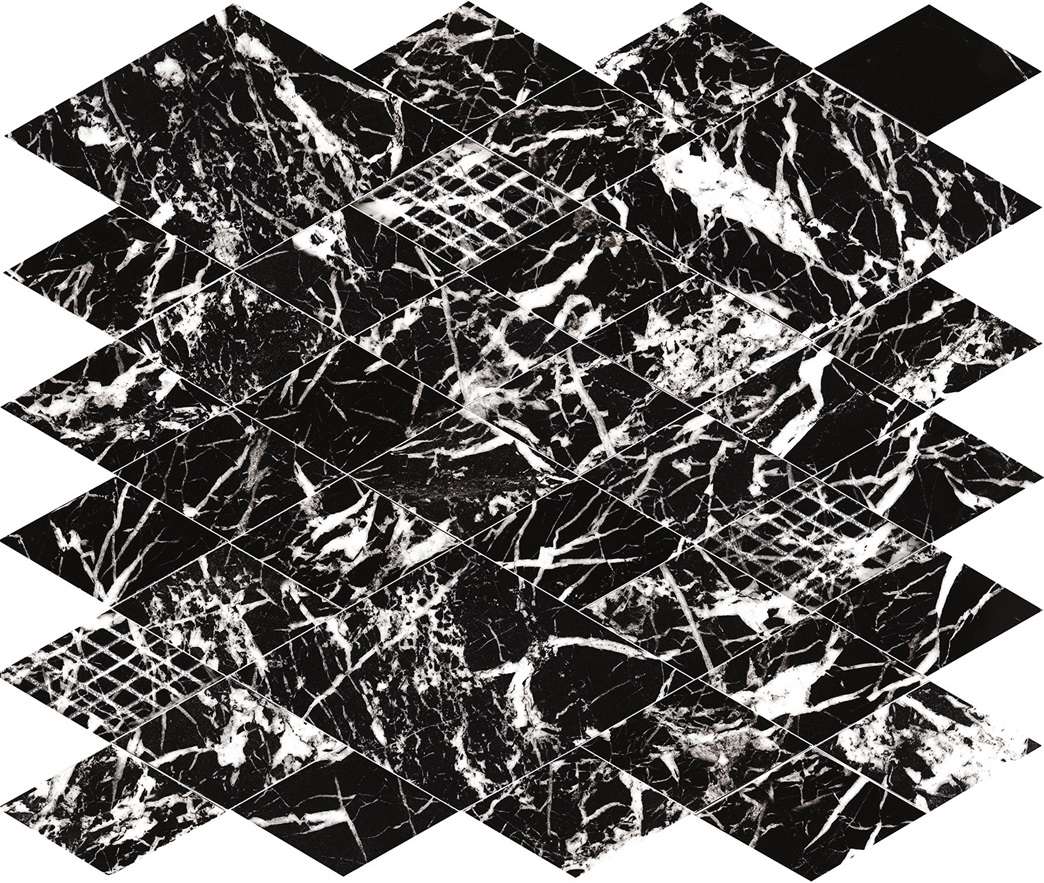 Мозаика Piemme Piemme Mos. Net Glam Black Lev 02621, цвет чёрно-белый, поверхность полированная, прямоугольник, 310x350