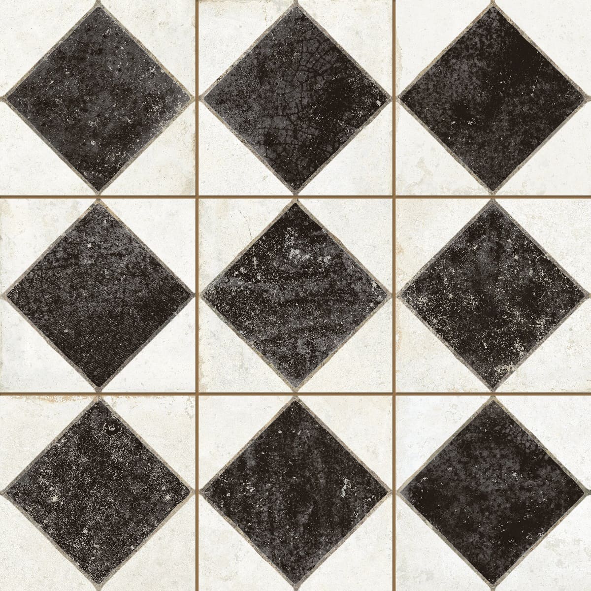 Керамическая плитка Peronda Fs Arles Black Lt 31651, цвет белый чёрный, поверхность матовая, квадрат, 333x333
