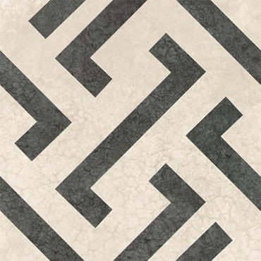 Керамогранит New Tiles Retro Line White, цвет чёрно-белый, поверхность матовая, квадрат, 300x300