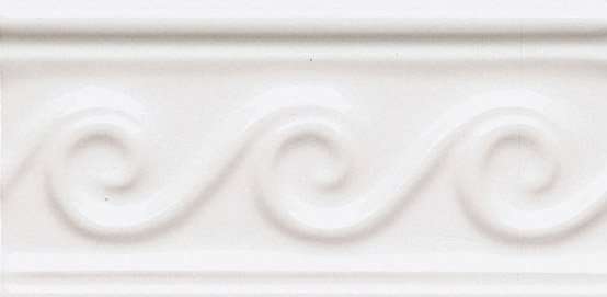 Бордюры Adex ADNE4066 Relieve Olas PB Blanco Z, цвет белый, поверхность глянцевая, прямоугольник, 75x150
