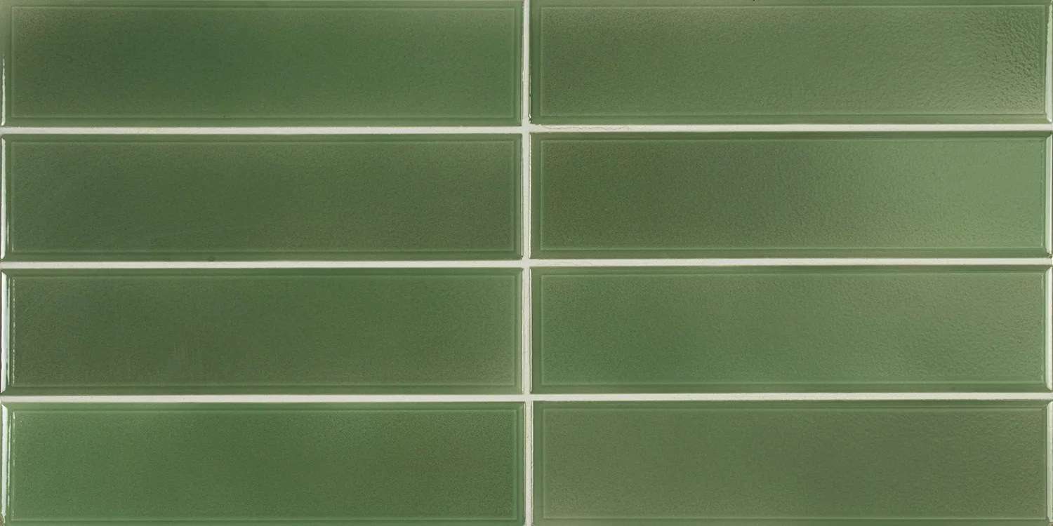 Керамическая плитка Equipe Limit Vert 27534, цвет зелёный, поверхность глянцевая, под кирпич, 60x246