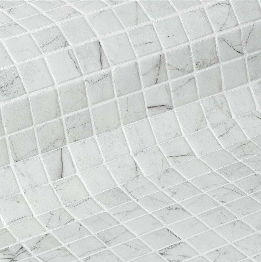 Мозаика Ezarri Zen Carrara, цвет белый, поверхность матовая, прямоугольник, 313x495